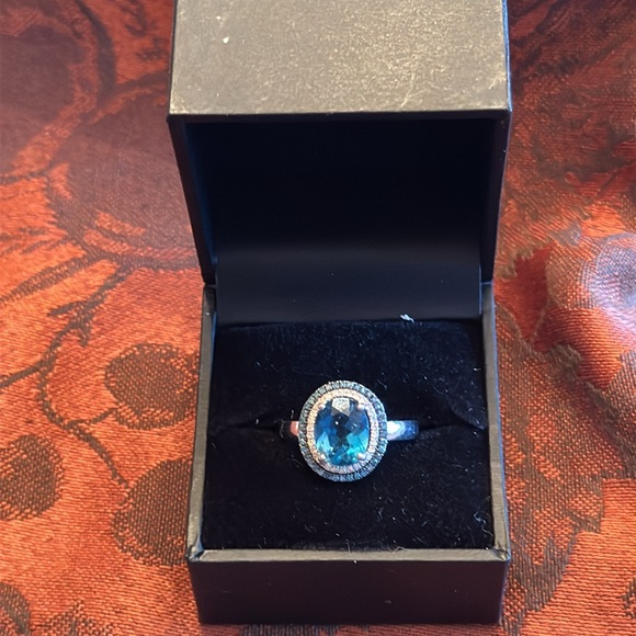Jewelry - Elegant London  Blue Topaz 14Kt. White Gold Ring